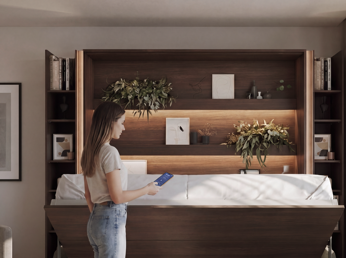 Elektrisches Schrankbett 140x200 BED CONCEPT BC-36 mit Kopfteil - Dunin-Eiche