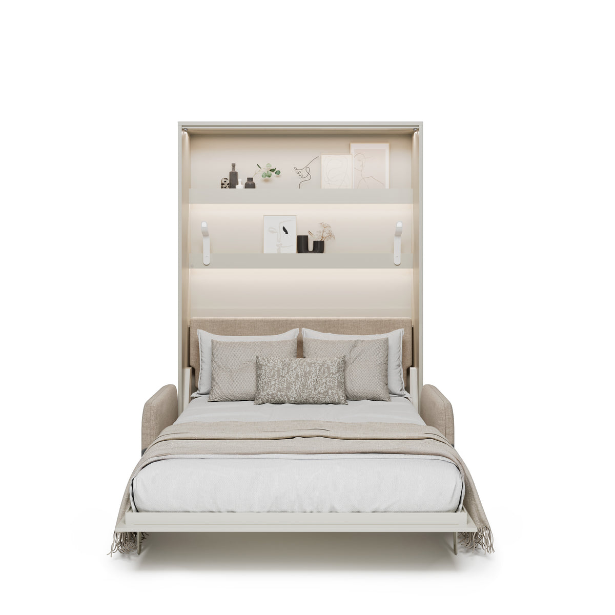 Elektrisches Schrankbett 140x200 BED CONCEPT BC-36 mit Kopfteil - Kashmir Beige