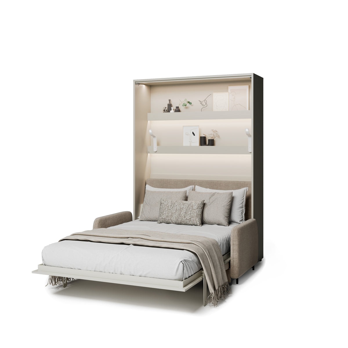 Elektrisches Schrankbett 140x200 BED CONCEPT BC-36 mit Kopfteil - Kashmir Beige