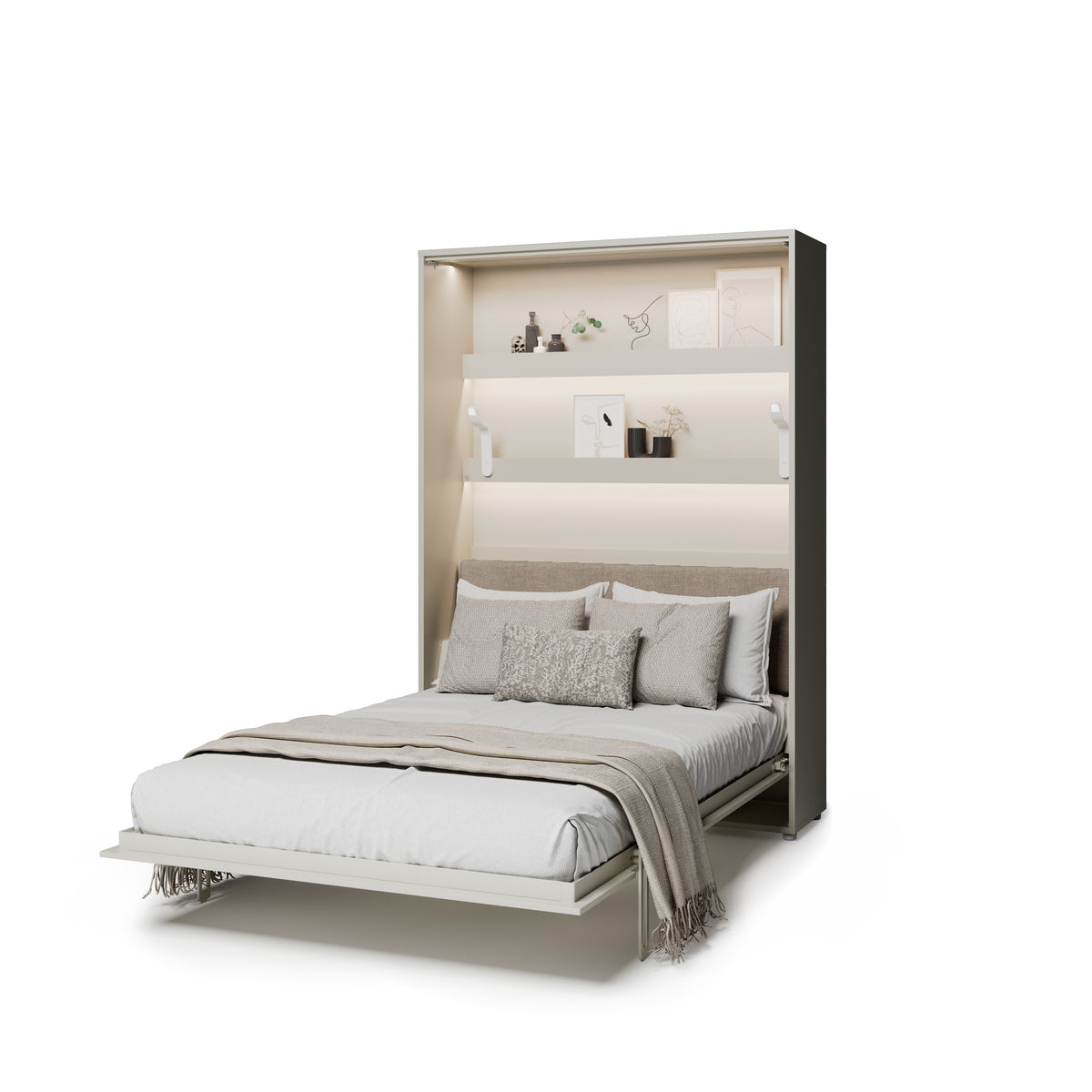 Elektrisches Schrankbett 140x200 BED CONCEPT BC-36 mit Kopfteil - Kashmir Beige