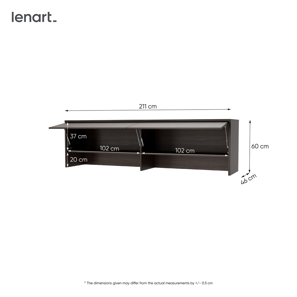 Wandklappbett 140x200 Horizontal Schrankbett Lenart BED CONCEPT - Dunin-Eiche BC-04