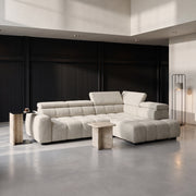 BULL L Ecksofa in Creme Beige, Artico Nata