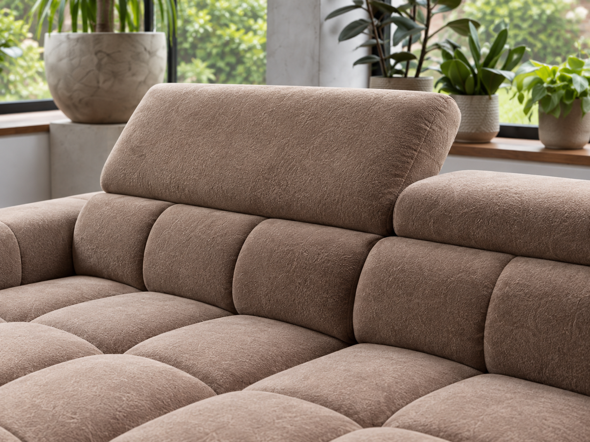BULL S Ecksofa mit elektrischer Sitztiefenverstellung und Relaxfunktion – modernes Ecksofa 285 cm, Stoff Salvador 13 - Silber Grau