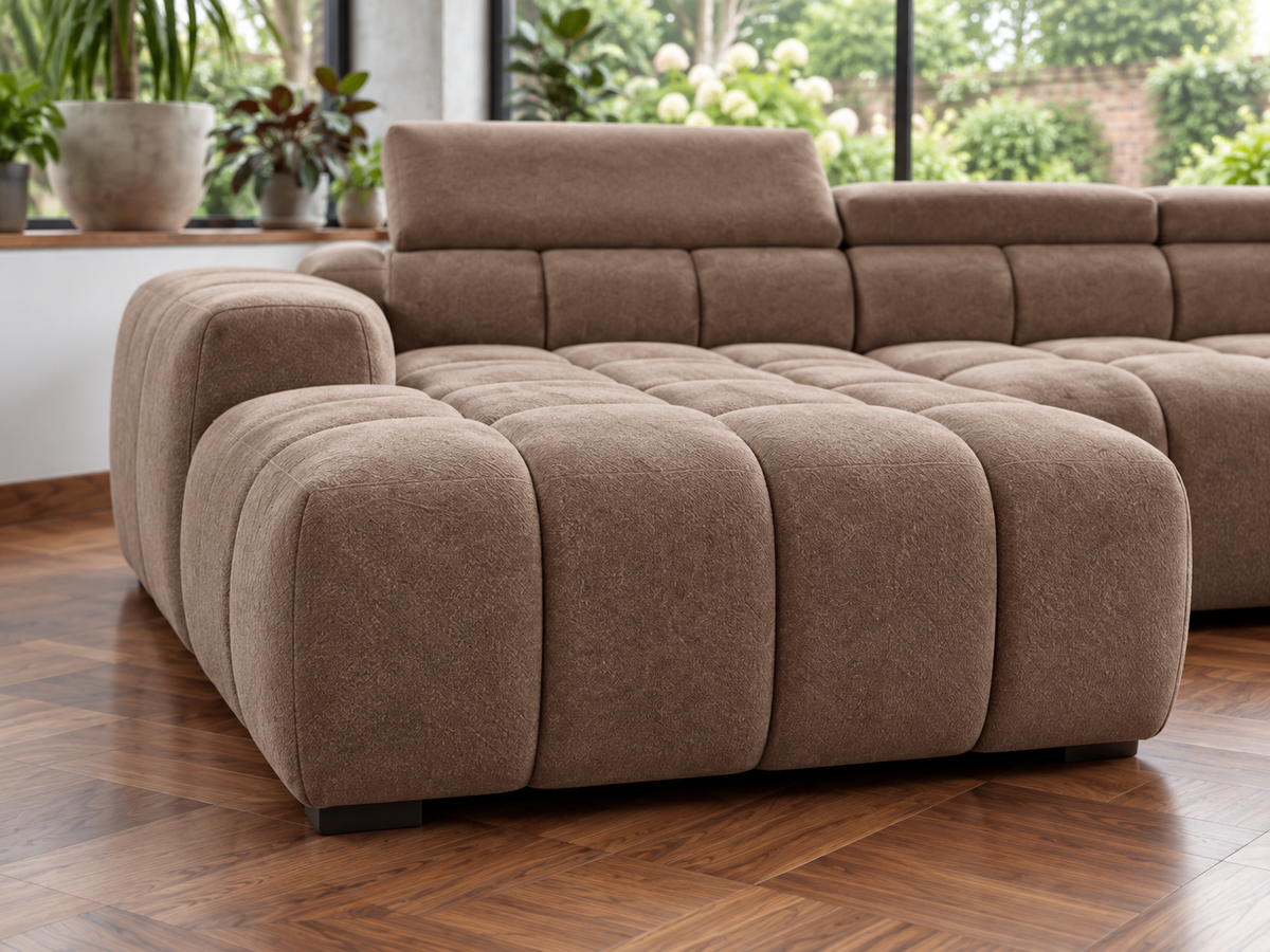 BULL S Ecksofa mit elektrischer Sitztiefenverstellung und Relaxfunktion – modernes Ecksofa 285 cm, Stoff Salvador 13 - Silber Grau