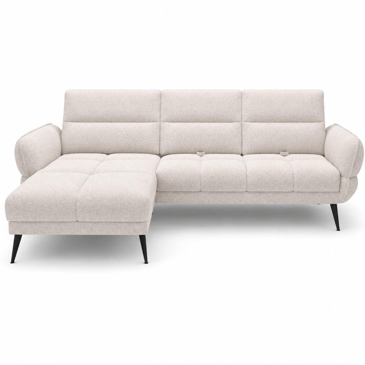 Modernes Ecksofa CAMPINA MINI – verschiebbare Rückenlehne, optional elektrisch 288x170 cm - Beige (Bubble 3)
