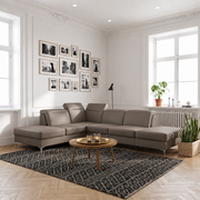 OSLO Ecksofa 295x220 cm, Echtleder U-19, Braun
