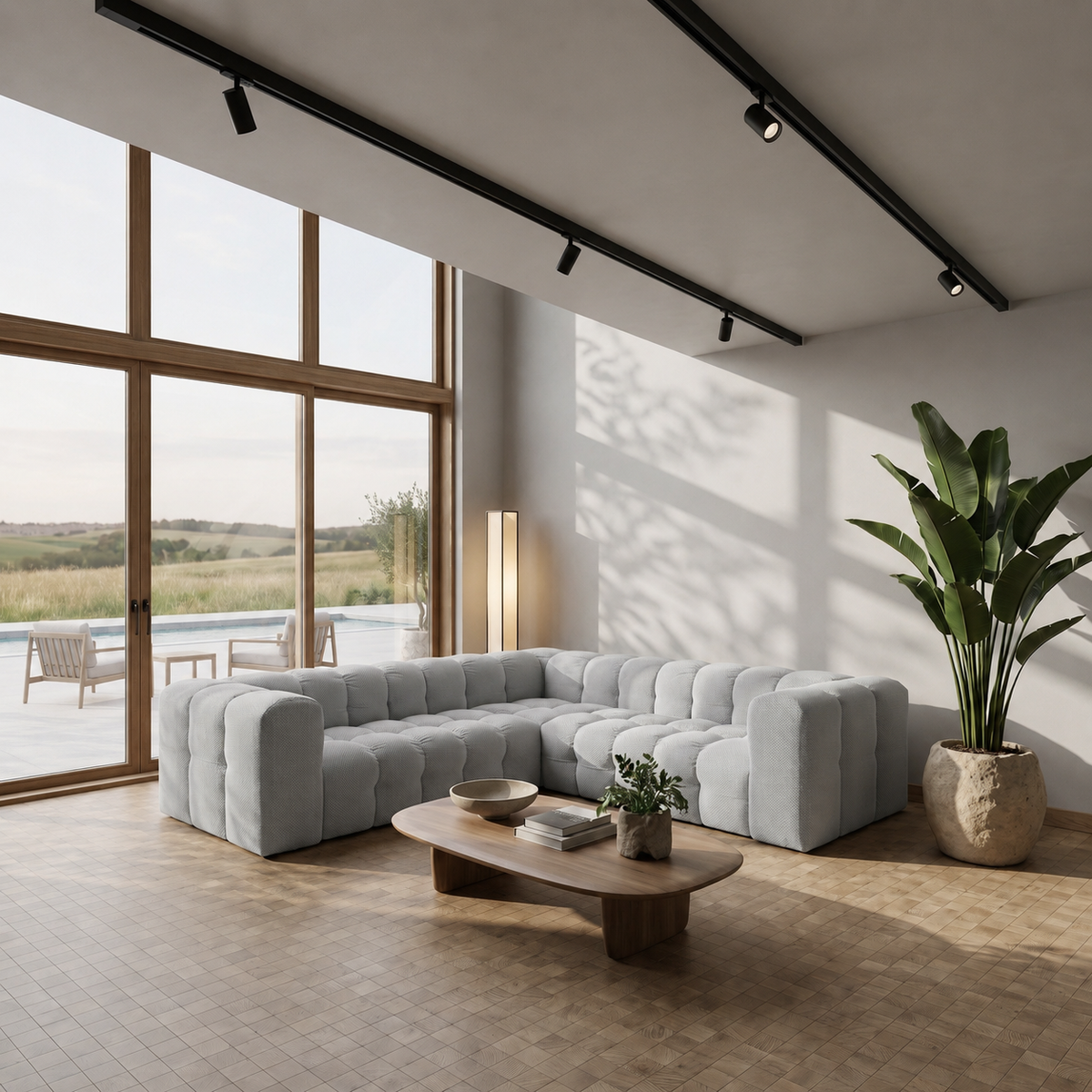 BALOO CORNER Ecksofa 270x270 cm, Moly 70, Hellgrau