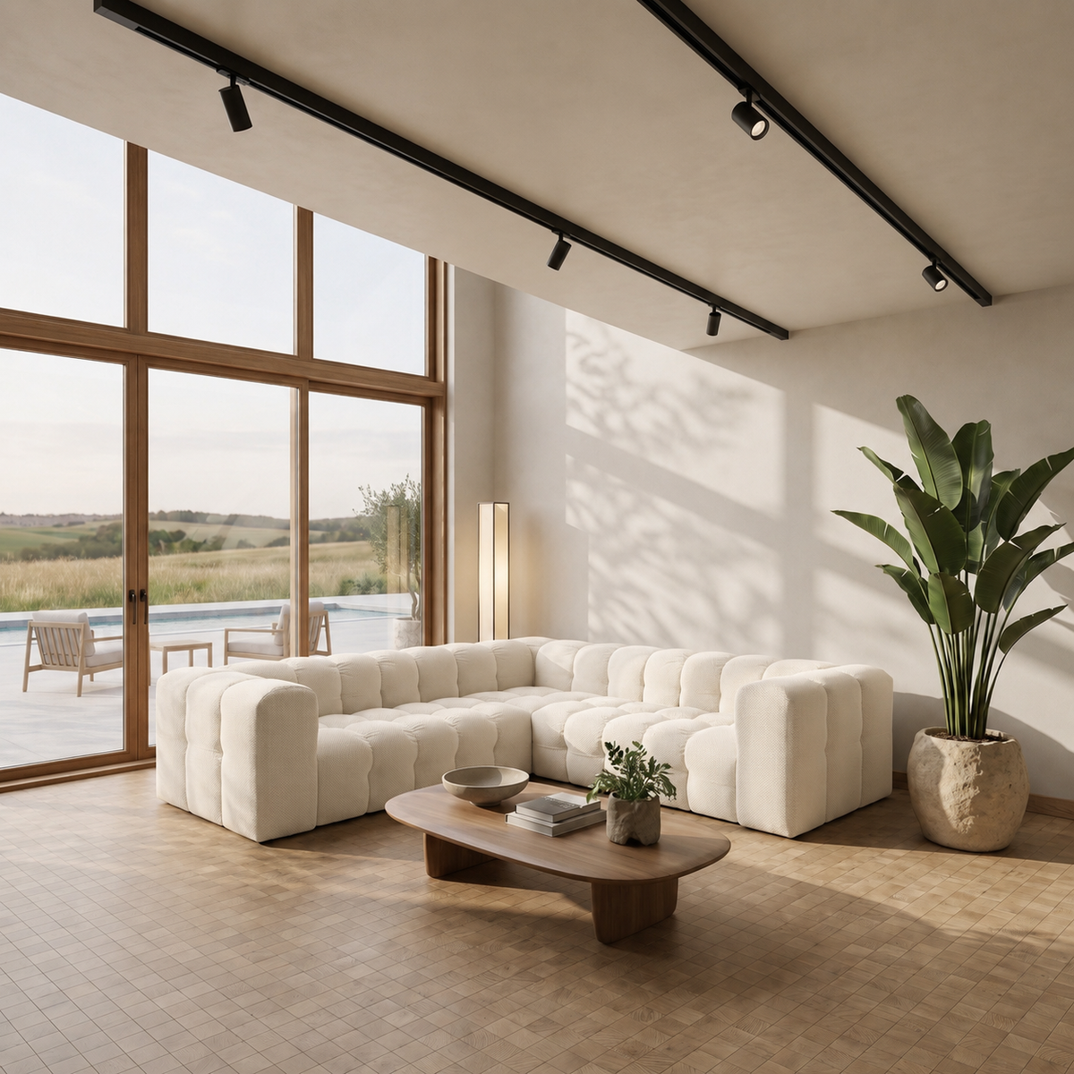 BALOO CORNER Ecksofa 270x270 cm, Moly 02, Creme