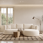 Ecksofa FIORE mit Schlaffunktion und Bettkasten Creme (Modesto 492)