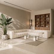 BALOO CORNER Ecksofa 330x330 cm, Moly 02, Creme