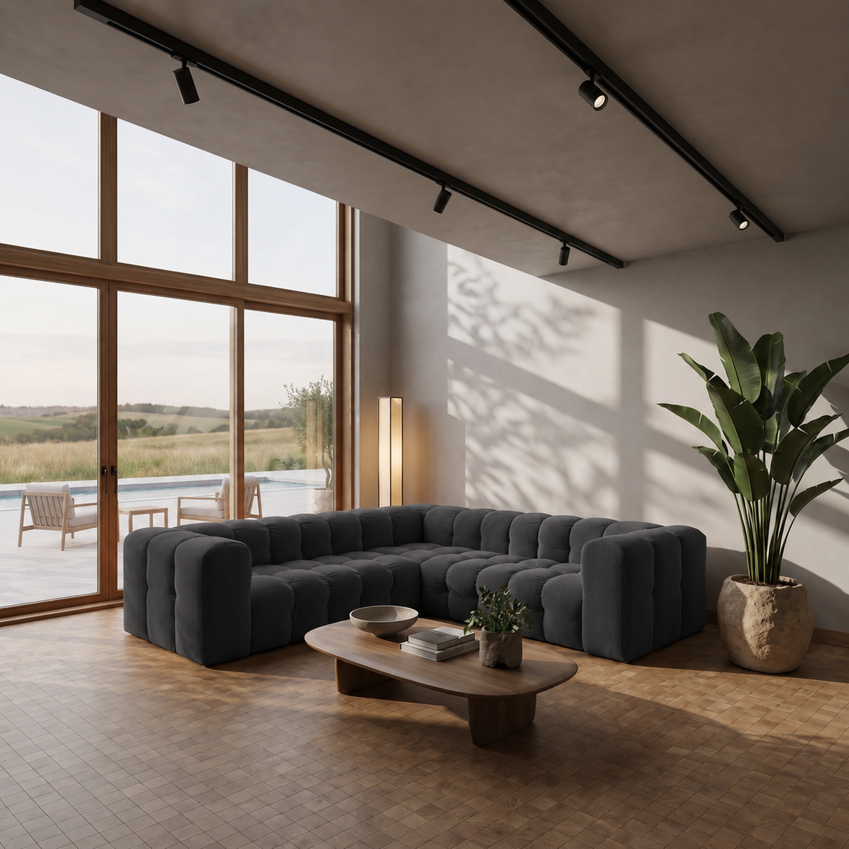 BALOO CORNER Ecksofa 270x270 cm, Moly 97, Anthrazit