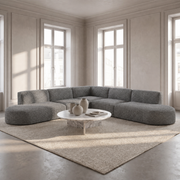 Ecksofa PARMA CORNER 276×276 cm – komfortabel, breit & universal für jedes Wohnzimmer - BOUCLÉ Grau (Loop 18)