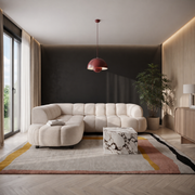 Ecksofa VELPA L – modernes Design mit elektrischer Sitztiefenverstellung & höchstem Komfort – Beige (Jaguar 04)