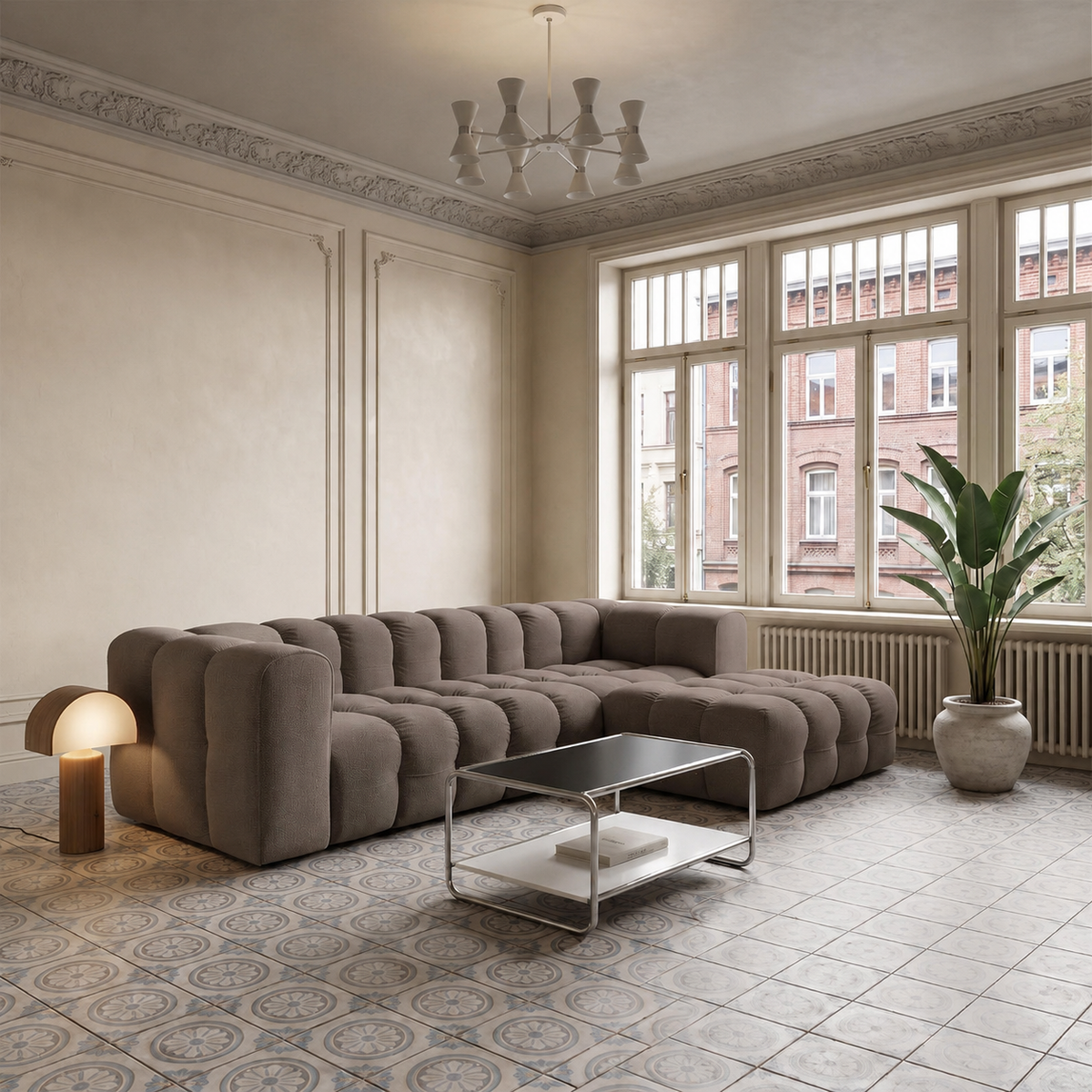 BALOO L Ecksofa, Tiffany 29, Taupe