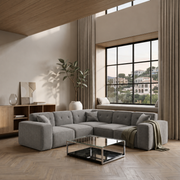 LUGA CORNER Ecksofa in Grau, Stoff Velvet Opera