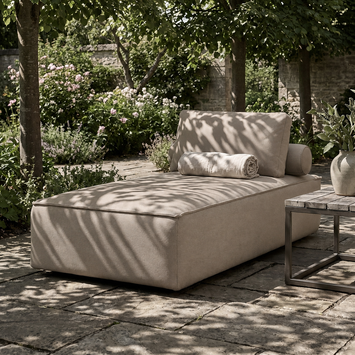 PATIO Chaiselongue für Garten und Terrasse – Beige / Toffee