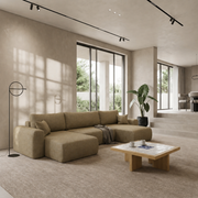 Ecksofa CAPRI U Wohnlandschaft mit Schlaffunktion Bettkasten Olivgrün Universall (Neve 17)