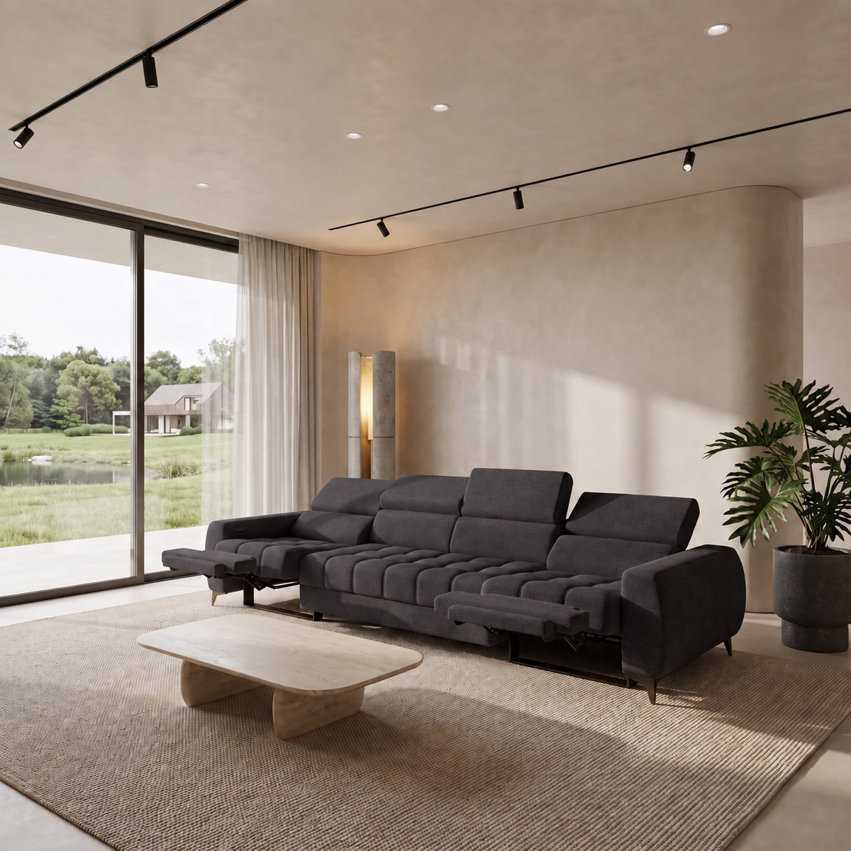 PORTO IV RELAX Sofa in Anthrazitbraun, Terra 29