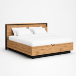 Bett QUANT 2 180x200 cm Bettkasten Kopfteil mit Beleuchtung Matratze