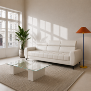PORTO III Sofa, Echtleder, Weiß