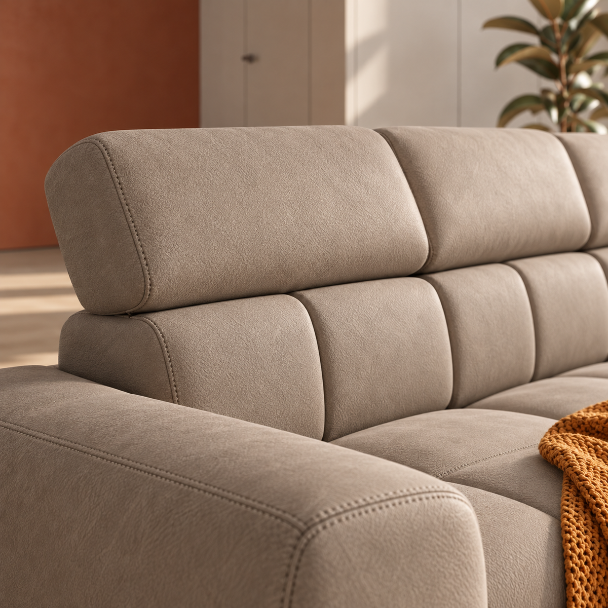 Ecksofa PLAZA MINI mit Relaxfunktion und elektrischer Sitztiefenverstellung – modern & komfortabel, Samt Solar 99 - Schwarz