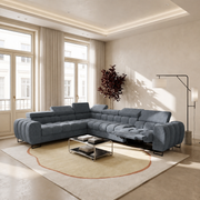 ASPEN MAX RELAX Ecksofa in Blau, Stoff Gemma 77
