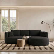 Ecksofa FIORE mit Schlaffunktion und Bettkasten Schwarz (Modesto 489)
