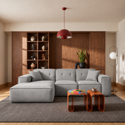 LUGA L Ecksofa in Hellgrau, Stoff Opera