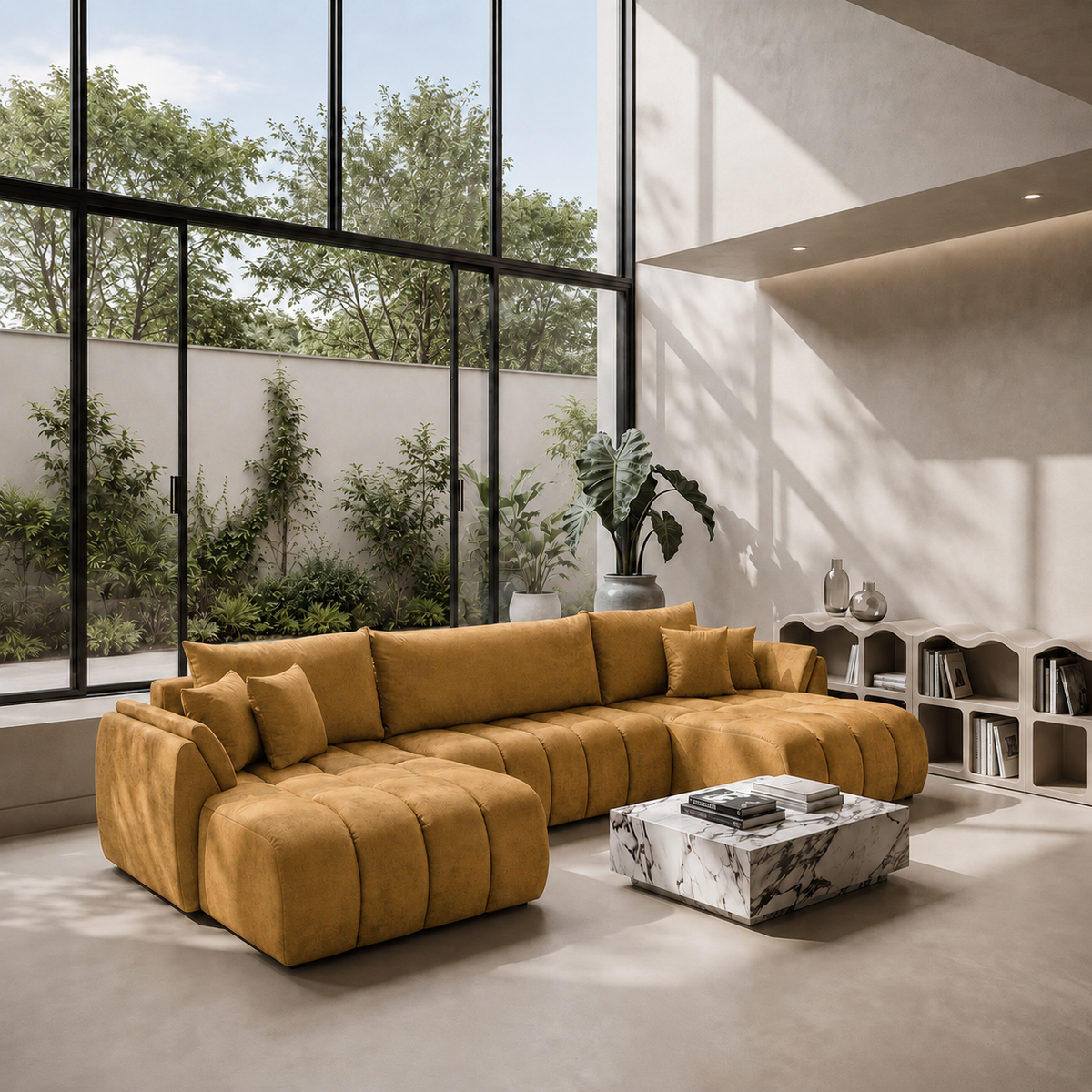 OTI U Ecksofa, Monolith 48, Senf