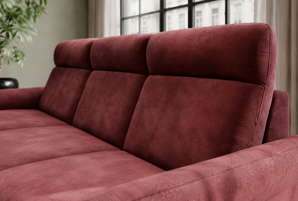 Ecksofa STEVIO – mit elektrischer Relaxfunktion, modernes Design - Olive (Aphrodite 12)