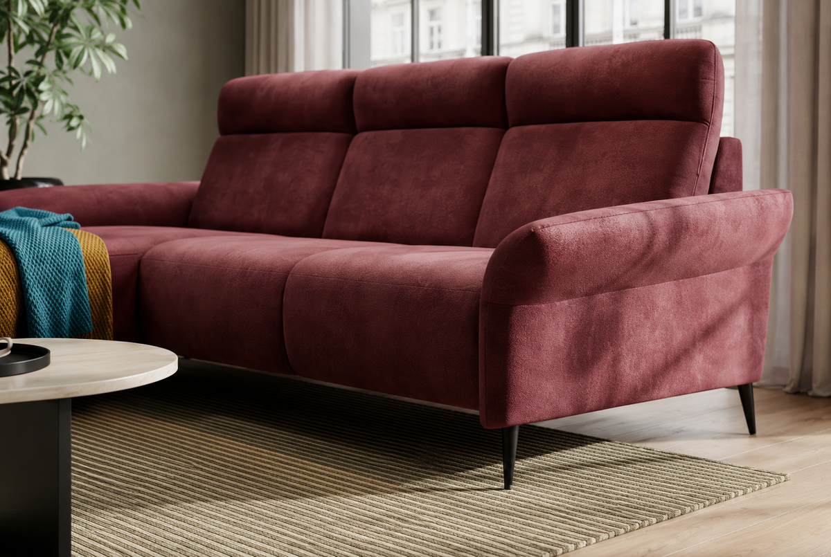 Ecksofa STEVIO – mit elektrischer Relaxfunktion, modernes Design - Olive (Aphrodite 12)