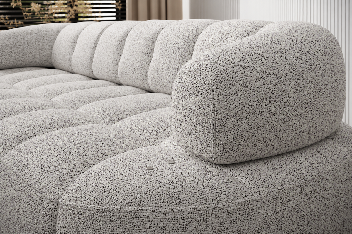 Ecksofa VELPA S – modernes Design mit elektrischer Sitztiefenverstellung & höchstem Komfort - Hellgrau (Puente 80)