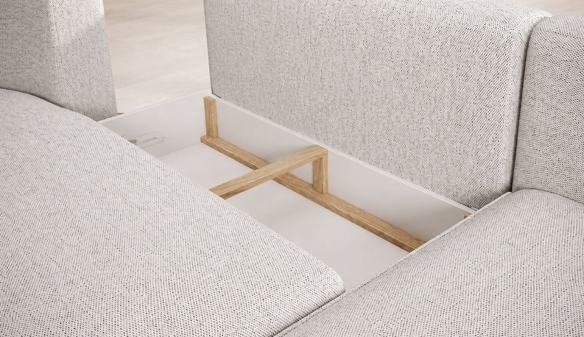Ecksofa FIORE mit Schlaffunktion und Bettkasten Hellgrau (Modesto 481)