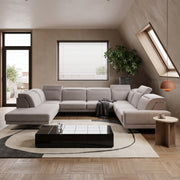 FIORE MAX I Ecksofa in Hellgrau, Gemma 80
