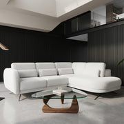 Ecksofa ILUSIO L Elektrisch Relaxfunktion verstellbare Sitztiefe Weiß Bouclé (Quelle 01)