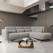 Ecksofa ILUSIO L Elektrisch verstellbare Sitztiefe Relaxfunktion - Grau (Quelle 83)