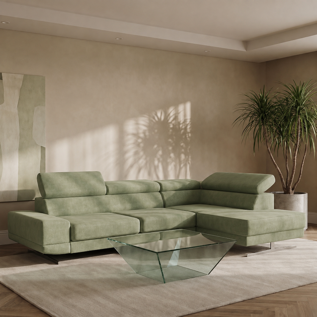 MILANO I Ecksofa in Grün, Terra 33