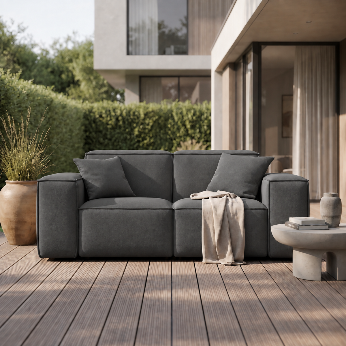 PATIO 2-Sitzer Gartensofa stilvoll komfortabel wetterfest, Anthrazit
