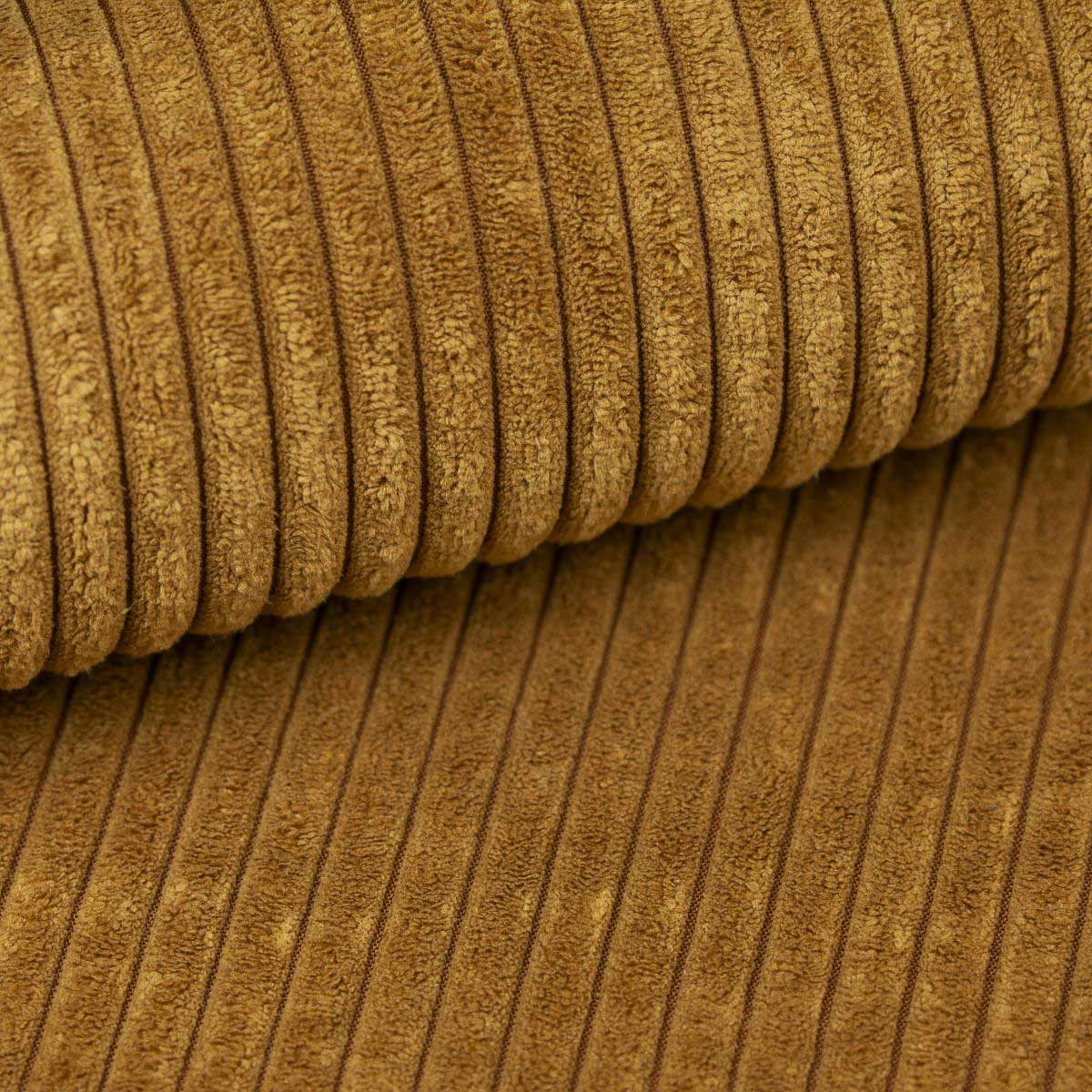 Ecksofa DANI U – Großes Wohnlandschaft Familiensofa in U-Form, bequeme Couch für Wohnzimmer mit Cordstoff POSO, Senfgelb Poso 01