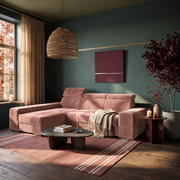 Ecksofa ROYAL mit Schlaffunktion 295x185 cm ROSA Terra 61 LINKS