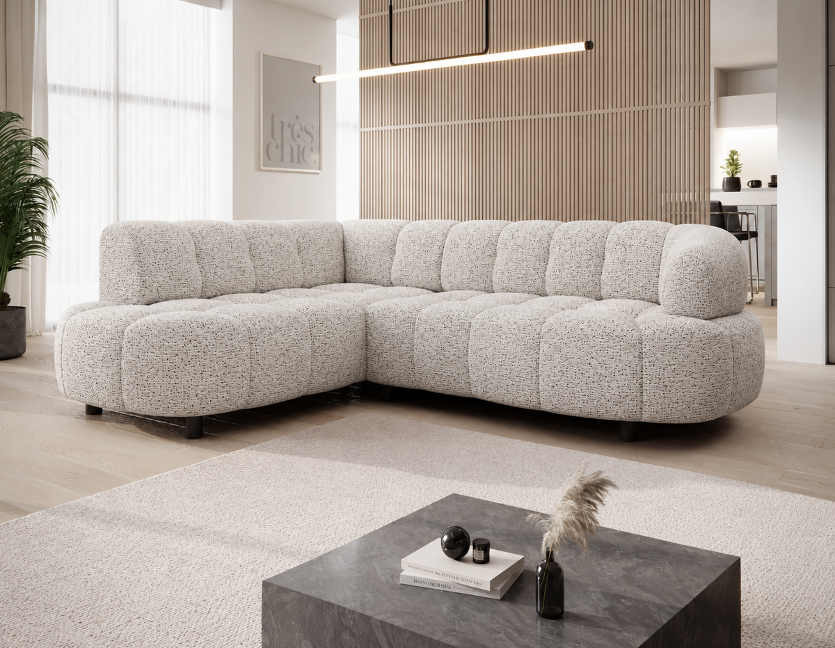 Ecksofa VELPA L – modernes Design mit elektrischer Sitztiefenverstellung & höchstem Komfort – (Puente 06)
