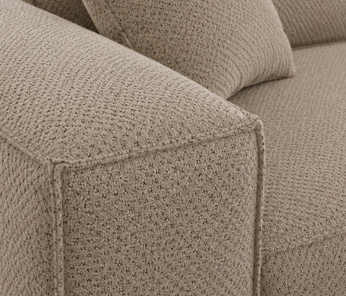 Ecksofa LUGA L HILLS – elegantes Designer-Ecksofa in L-Form mit Polsterstoff ARTICO für modernes Wohnen - Beige