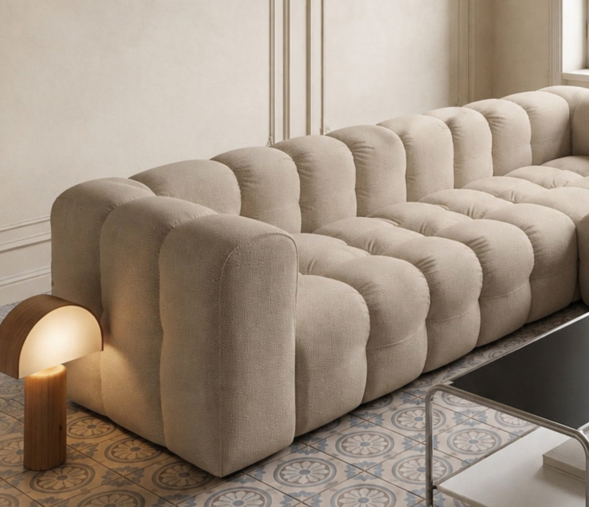 BALOO L Ecksofa – modernes Design & Komfort mit hochwertiger HR-Schaumstoff-Polsterung - Beige, Stoff Moly 11