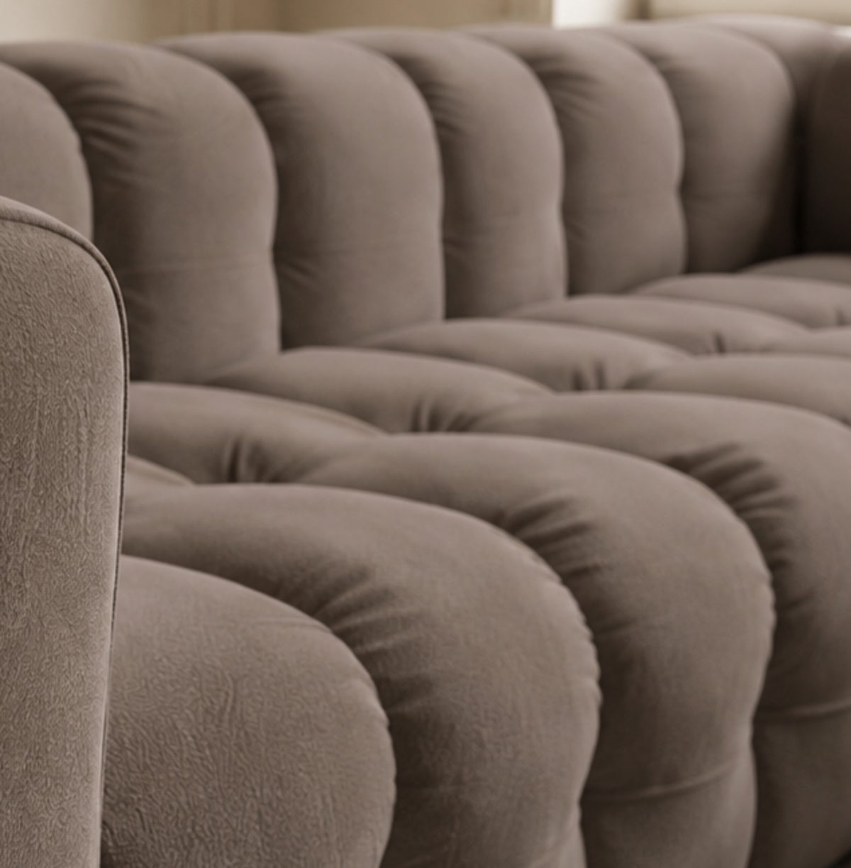 BALOO L Ecksofa – modernes Design & Komfort mit hochwertiger HR-Schaumstoff-Polsterung - Taupe (Tiffany 29)