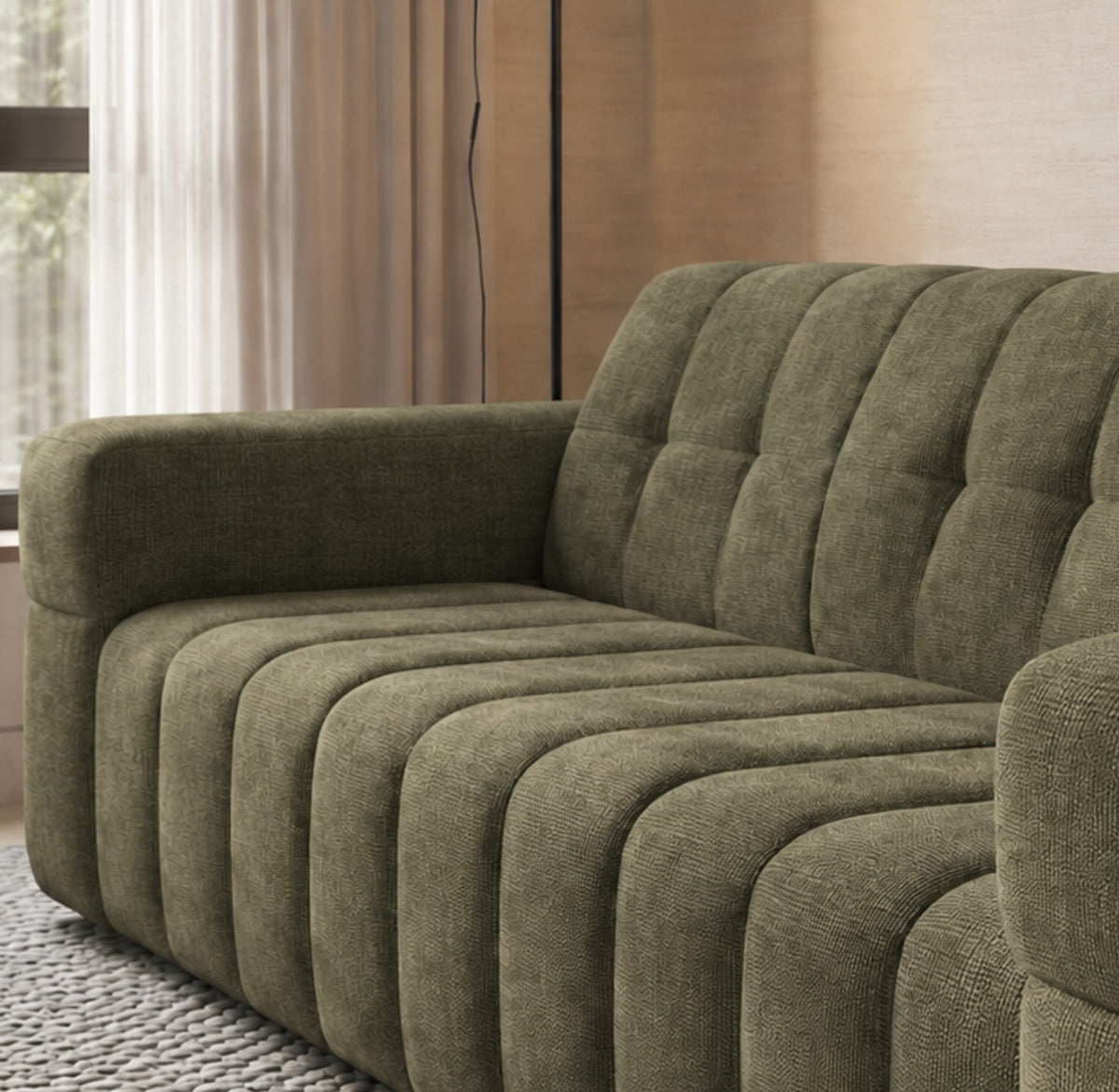 Sofa BALIA 3-Sitzer Chenille Olivgrün (Perfect Harmony 39)