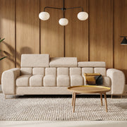 Sofa ASPEN III 3-Sitzer verstellbare Kopfstützen 265 cm Beige (Moly 03)