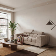 Sofa ASPEN II 2-Sitzer verstellbare 195 cm Kopfstützen Beige (Gemma 06)