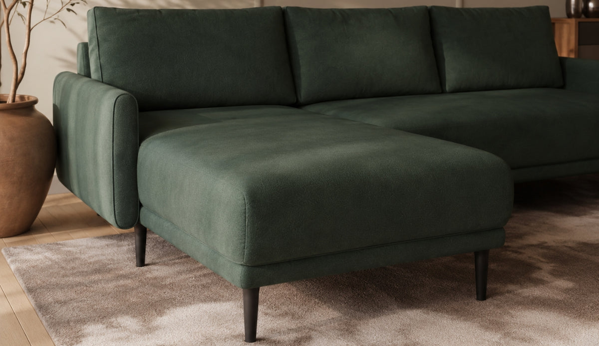 Ecksofa SOHO S mit Schlaffunktion, Rückenkissen lose, modernem Design und Bettkasten Beige (Austin 2)