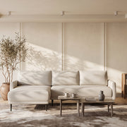 Ecksofa SOHO S mit Schlaffunktion, Rückenkissen lose, modernem Design und Bettkasten Beige (Austin 2)