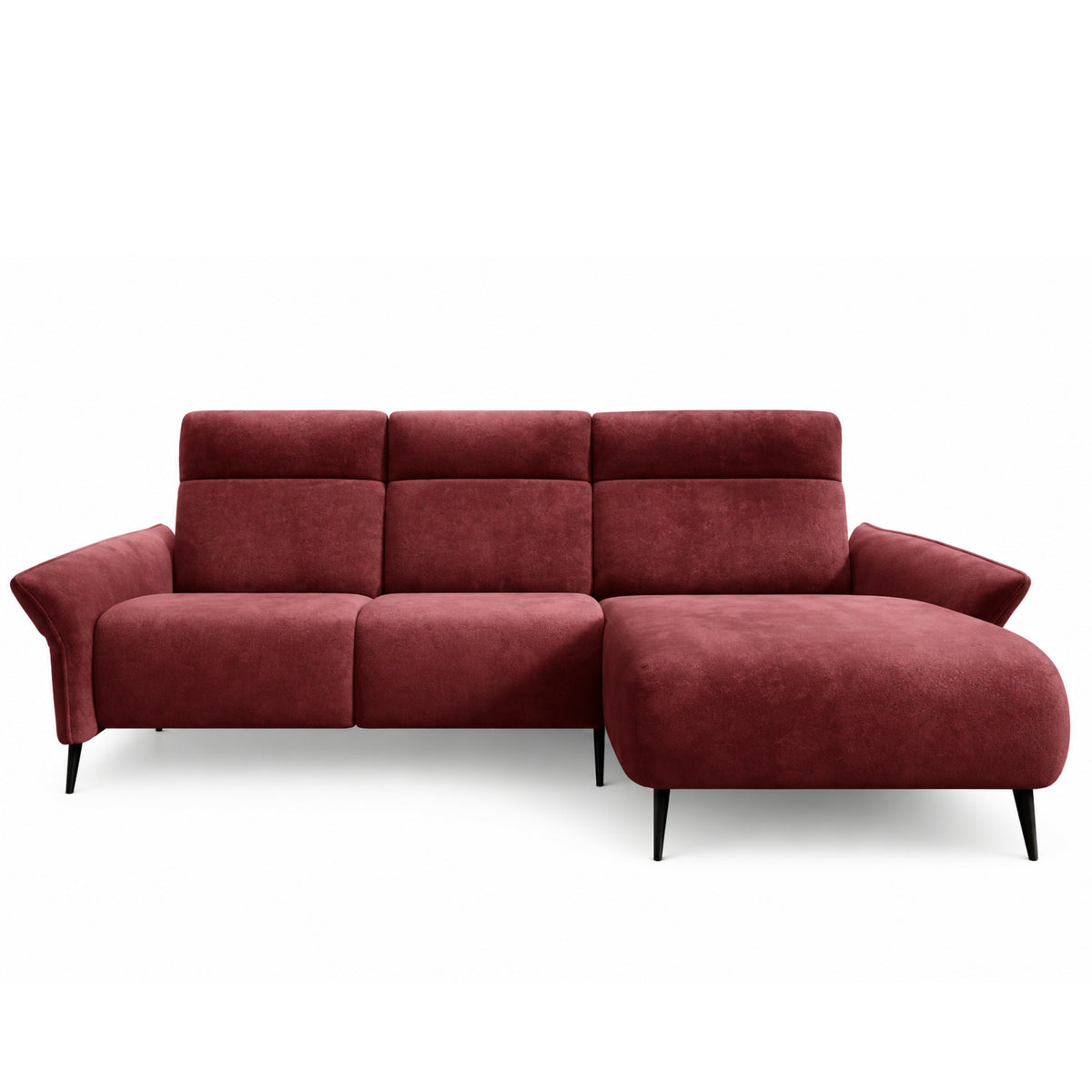 Ecksofa STEVIO – mit elektrischer Relaxfunktion, modernes Design -  Burgund, Stoff Aphrodite 8